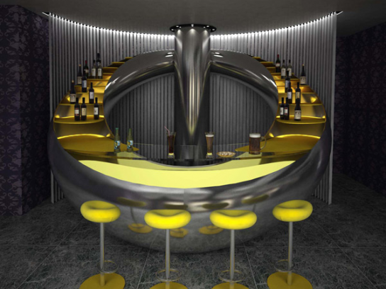 Дизайн барной стойки в стиле хай-тек