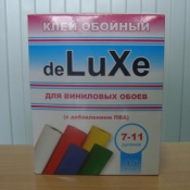 Клей обойный de LuXe адаптирован для всех типов обоев (тяжёлых, лёгких.плотных), а также для лёгких и тяжёлых виниловых и флизелиновых обоев. Экологически чистый клей и не имеет запаха. Не допускает образования грибка.  300гр.  Клей обойный de LuXe  70  Доставка платная    руб.  Россия  Клей для обоев, обойный клей. Клеи для бумажных, виниловых обоев и обоев на флизелиновой основе. АКВАДЕКОР OOO